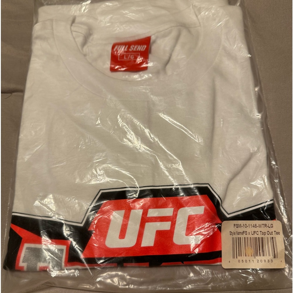 Full Send Collab with UFC Tap Out White Men's Large Tee Shirt NWT - Picture 3 of 4